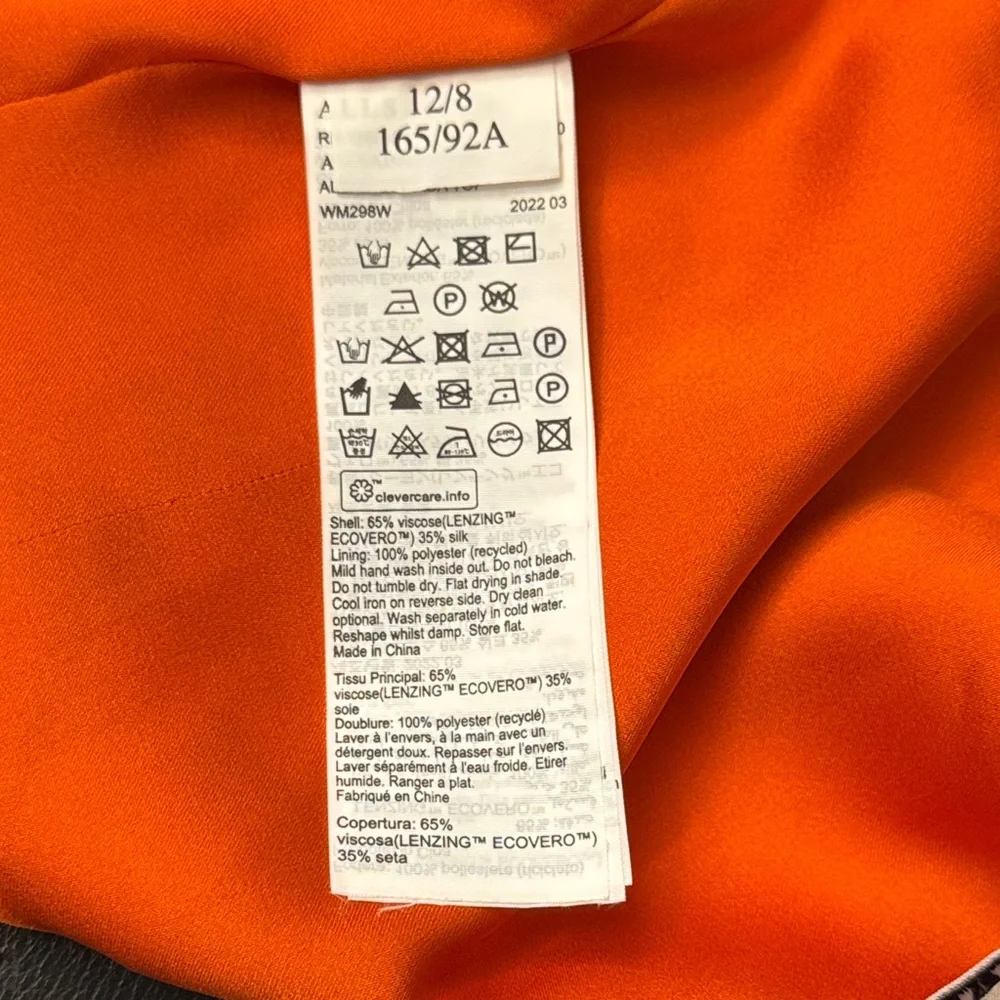 All Saints Alexia Dorada Sleeveless Floral Top, Size 8, Color Orange/Cream/green - Picture 10 of 10